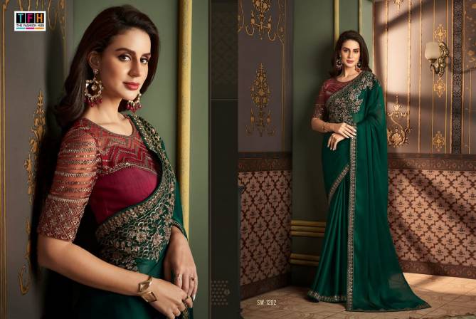 Sandalwood 12th Edition By Tfh Heavy Designer Party Wear Sarees Wholesale Market In Surat
